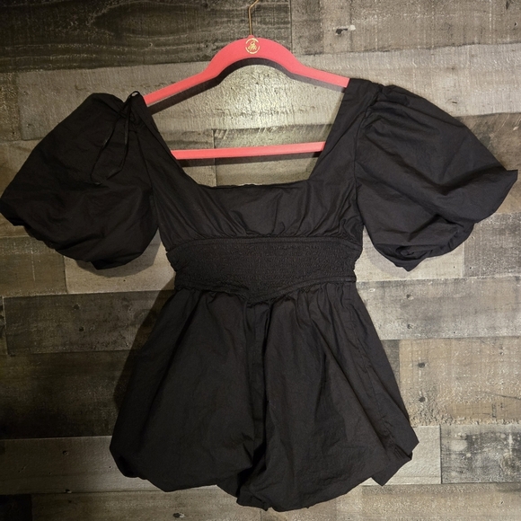 maeve puff sleeve smocked romper - Picture 3 of 7